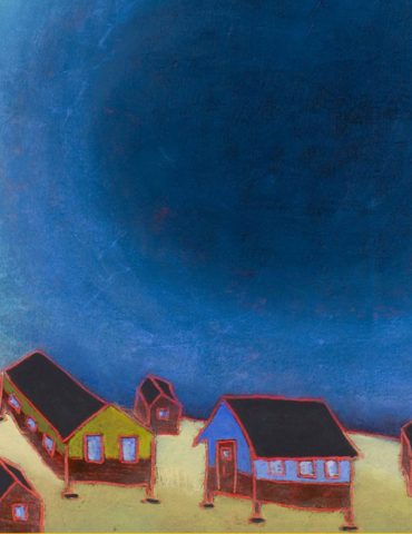 Raymond Martin, Salluit : maisons, 2019 Huile sur toile 76 cm x 76 cm (30 x 30 po)
